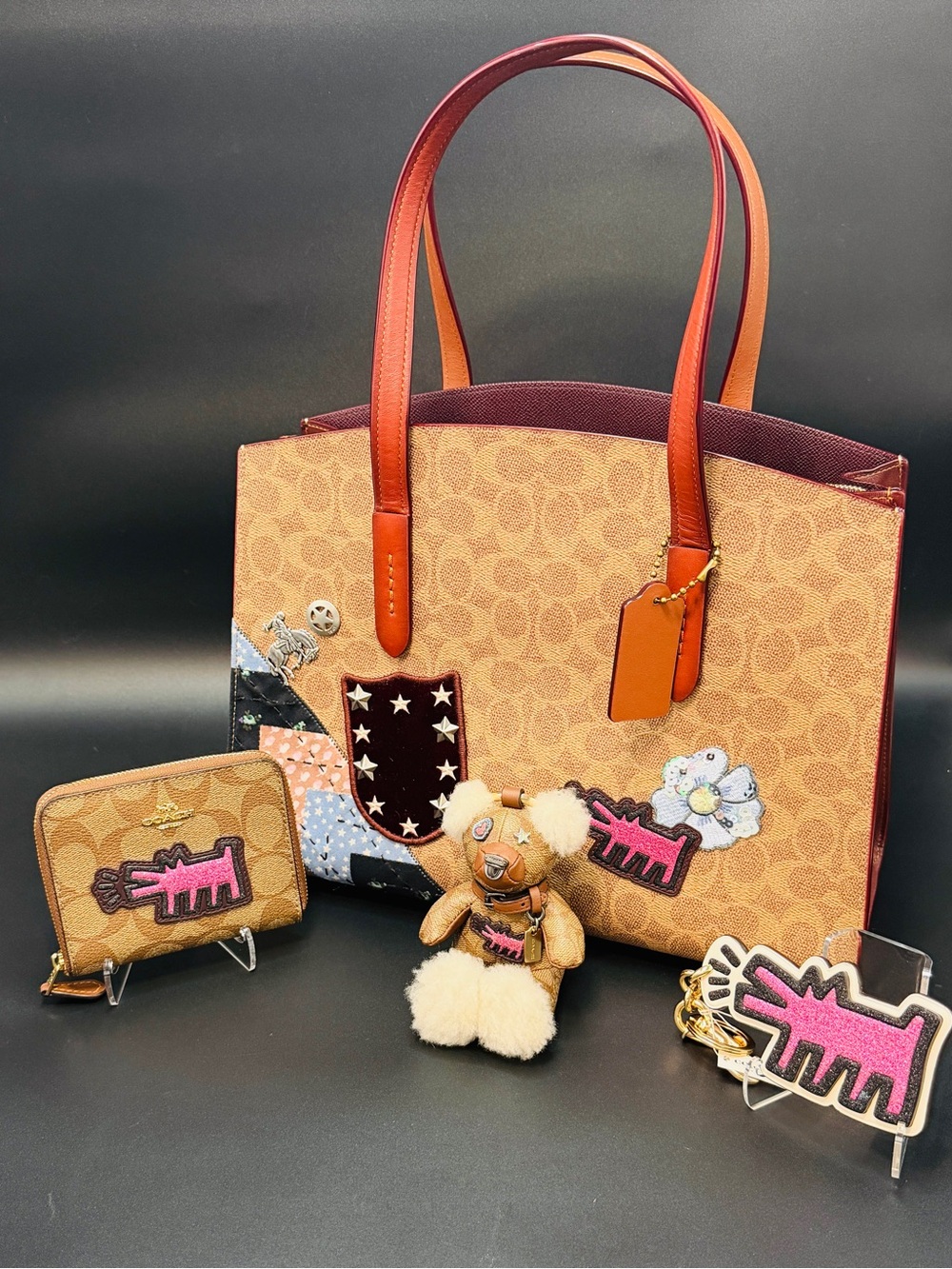 Coach x Keith Haring Charlie Carryall in Signature Patchwork